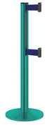 Beltrac 3000 ADA Portable Dual-Belt Stanchion | 10 FT Belts - CS - Custom - MB - Marine Blue