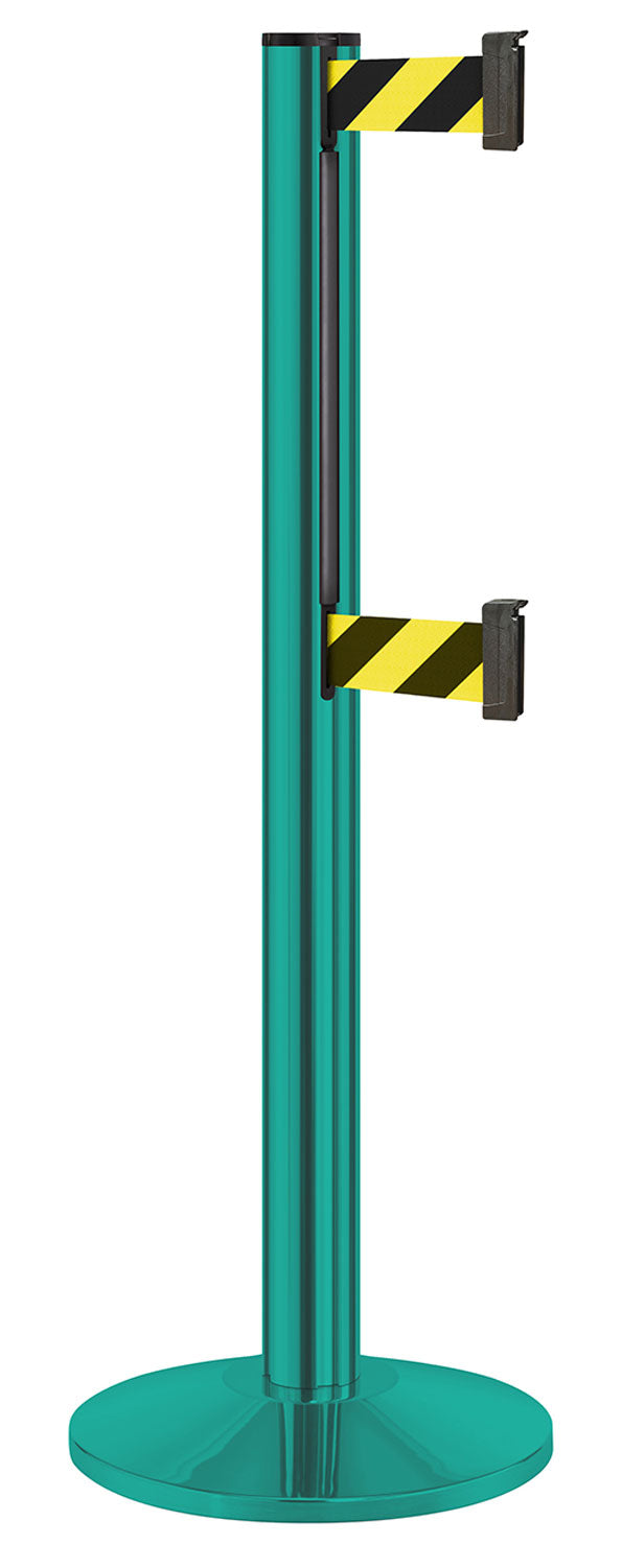 Beltrac 3000 ADA Portable Dual-Belt Stanchion | 10 FT Belts - CS - Custom - SF - Safety Stripe