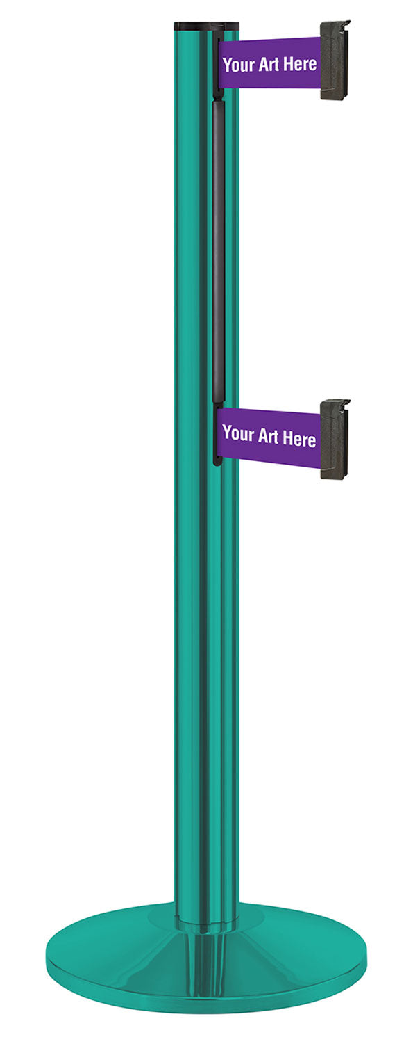 Beltrac 3000 ADA Portable Dual-Belt Stanchion | 10 FT Belts - CS - Custom - SU - Custom Printing