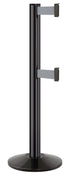 Beltrac 3000 ADA Portable Dual-Belt Stanchion | 10 FT Belts - GB - Gloss Black - GY - Gray