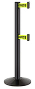 Beltrac 3000 ADA Portable Dual-Belt Stanchion | 10 FT Belts - GB - Gloss Black - S2 - Maintenance in Progress