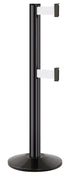 Beltrac 3000 ADA Portable Dual-Belt Stanchion | 10 FT Belts - GB - Gloss Black - WT - White