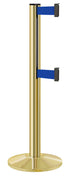 Beltrac 3000 ADA Portable Dual-Belt Stanchion | 10 FT Belts - GD - Gold - BL - Blue