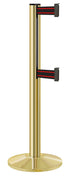 Beltrac 3000 ADA Portable Dual-Belt Stanchion | 10 FT Belts - GD - Gold - BR - Black/Red