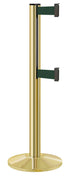 Beltrac 3000 ADA Portable Dual-Belt Stanchion | 10 FT Belts - GD - Gold - FG - Forest Green