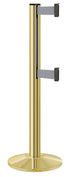Beltrac 3000 ADA Portable Dual-Belt Stanchion | 10 FT Belts - GD - Gold - GY - Gray