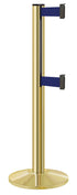 Beltrac 3000 ADA Portable Dual-Belt Stanchion | 10 FT Belts - GD - Gold - MB - Marine Blue