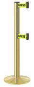 Beltrac 3000 ADA Portable Dual-Belt Stanchion | 10 FT Belts - GD - Gold - S2 - Maintenance in Progress