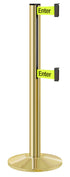 Beltrac 3000 ADA Portable Dual-Belt Stanchion | 10 FT Belts - GD - Gold - S6 - Caution / Do Not Enter