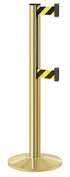 Beltrac 3000 ADA Portable Dual-Belt Stanchion | 10 FT Belts - GD - Gold - SF - Safety Stripe