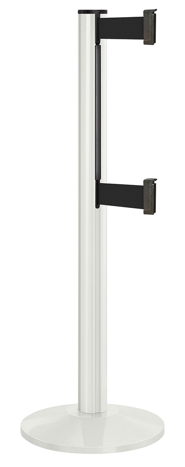 Beltrac 3000 ADA Portable Dual-Belt Stanchion | 10 FT Belts - LW - Lavi White - BK - Black