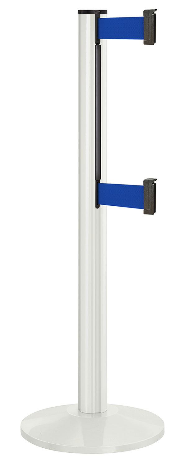 Beltrac 3000 ADA Portable Dual-Belt Stanchion | 10 FT Belts - LW - Lavi White - BL - Blue