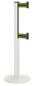 Beltrac 3000 ADA Portable Dual-Belt Stanchion | 10 FT Belts - LW - Lavi White - BN - Black/Yellow