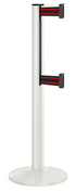 Beltrac 3000 ADA Portable Dual-Belt Stanchion | 10 FT Belts - LW - Lavi White - BR - Black/Red