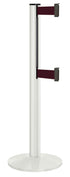 Beltrac 3000 ADA Portable Dual-Belt Stanchion | 10 FT Belts - LW - Lavi White - BY - Burgundy
