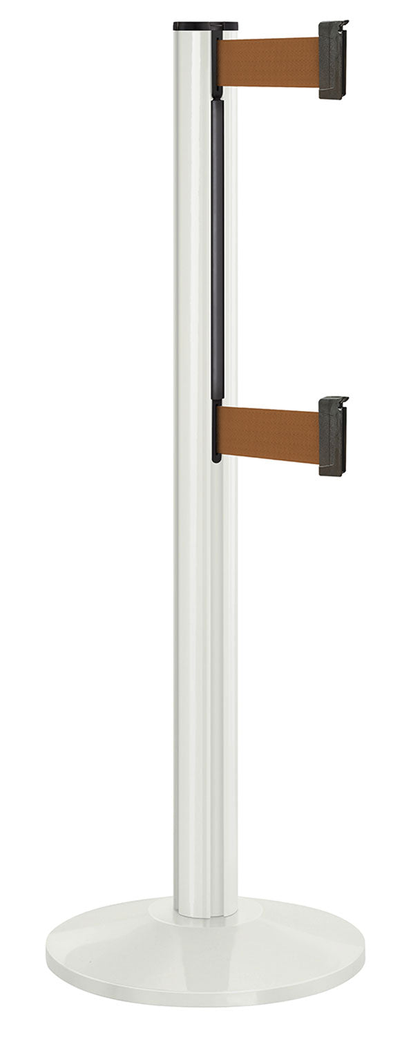 Beltrac 3000 ADA Portable Dual-Belt Stanchion | 10 FT Belts - LW - Lavi White - BZ - Bronze