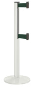 Beltrac 3000 ADA Portable Dual-Belt Stanchion | 10 FT Belts - LW - Lavi White - FG - Forest Green