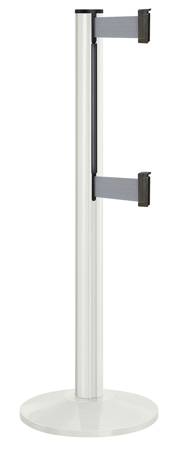 Beltrac 3000 ADA Portable Dual-Belt Stanchion | 10 FT Belts - LW - Lavi White - GY - Gray