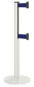 Beltrac 3000 ADA Portable Dual-Belt Stanchion | 10 FT Belts - LW - Lavi White - MB - Marine Blue