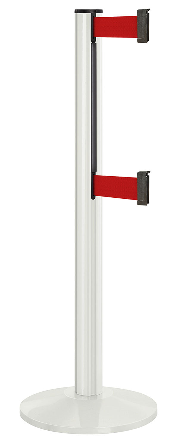 Beltrac 3000 ADA Portable Dual-Belt Stanchion | 10 FT Belts - LW - Lavi White - RD - Red