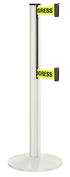 Beltrac 3000 ADA Portable Dual-Belt Stanchion | 10 FT Belts - LW - Lavi White - S2 - Maintenance in Progress