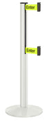 Beltrac 3000 ADA Portable Dual-Belt Stanchion | 10 FT Belts - LW - Lavi White - S6 - Caution / Do Not Enter