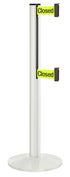 Beltrac 3000 ADA Portable Dual-Belt Stanchion | 10 FT Belts - LW - Lavi White - S9 - Temporarily Closed (Double-Sided)