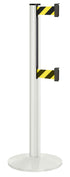 Beltrac 3000 ADA Portable Dual-Belt Stanchion | 10 FT Belts - LW - Lavi White - SF - Safety Stripe