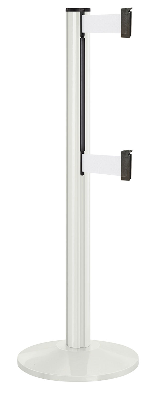 Beltrac 3000 ADA Portable Dual-Belt Stanchion | 10 FT Belts - LW - Lavi White - WT - White
