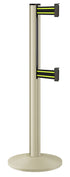 Beltrac 3000 ADA Portable Dual-Belt Stanchion | 10 FT Belts - PS - Pacific Sand - BN - Black/Yellow