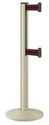 Beltrac 3000 ADA Portable Dual-Belt Stanchion | 10 FT Belts - PS - Pacific Sand - BR - Black/Red