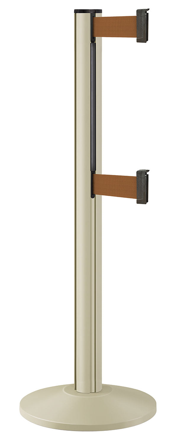 Beltrac 3000 ADA Portable Dual-Belt Stanchion | 10 FT Belts - PS - Pacific Sand - BZ - Bronze