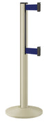 Beltrac 3000 ADA Portable Dual-Belt Stanchion | 10 FT Belts - PS - Pacific Sand - MB - Marine Blue