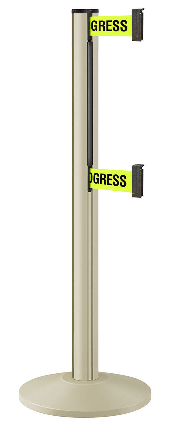 Beltrac 3000 ADA Portable Dual-Belt Stanchion | 10 FT Belts - PS - Pacific Sand - S2 - Maintenance in Progress