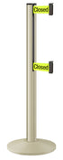 Beltrac 3000 ADA Portable Dual-Belt Stanchion | 10 FT Belts - PS - Pacific Sand - S9 - Temporarily Closed (Double-Sided)