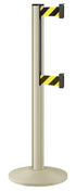 Beltrac 3000 ADA Portable Dual-Belt Stanchion | 10 FT Belts - PS - Pacific Sand - SF - Safety Stripe