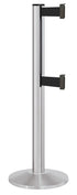 Beltrac 3000 ADA Portable Dual-Belt Stanchion | 10 FT Belts - SA - Satin - BK - Black