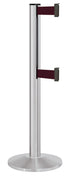 Beltrac 3000 ADA Portable Dual-Belt Stanchion | 10 FT Belts - SA - Satin - BY - Burgundy
