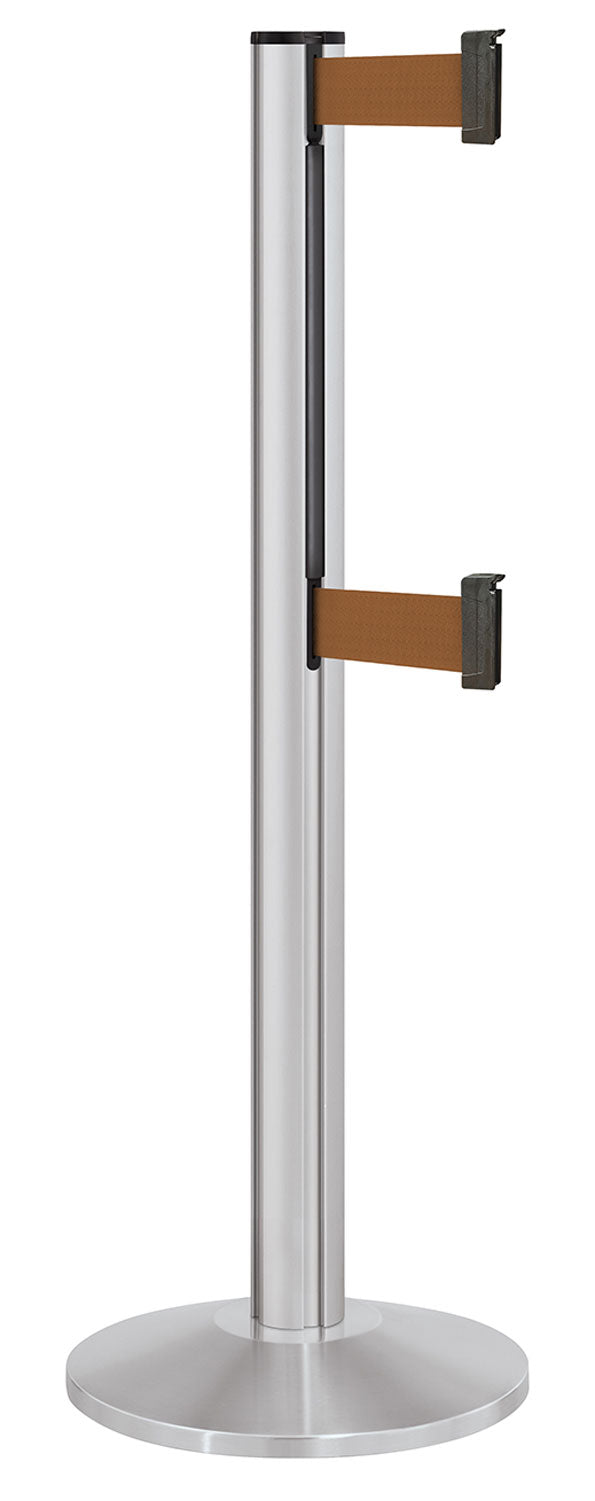 Beltrac 3000 ADA Portable Dual-Belt Stanchion | 10 FT Belts - SA - Satin - BZ - Bronze