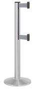 Beltrac 3000 ADA Portable Dual-Belt Stanchion | 10 FT Belts - SA - Satin - GY - Gray