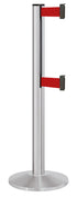 Beltrac 3000 ADA Portable Dual-Belt Stanchion | 10 FT Belts - SA - Satin - RD - Red