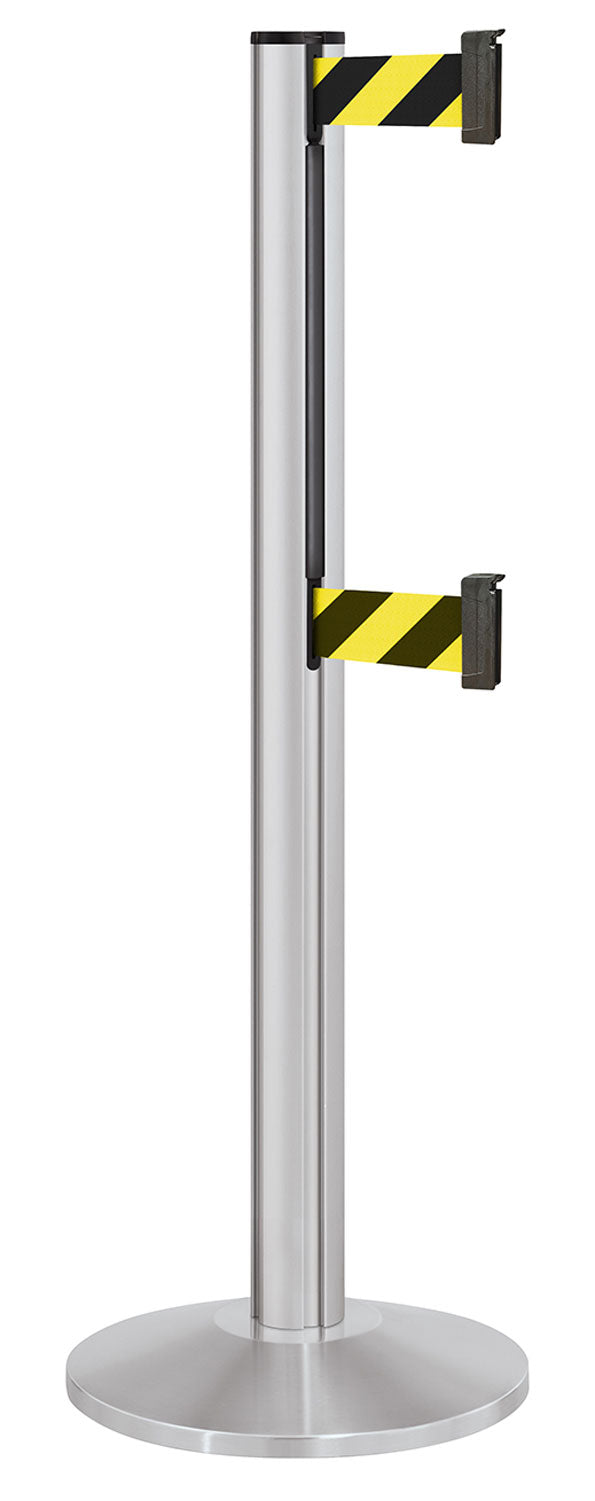 Beltrac 3000 ADA Portable Dual-Belt Stanchion | 10 FT Belts - SA - Satin - SF - Safety Stripe