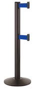 Beltrac 3000 ADA Portable Dual-Belt Stanchion | 10 FT Belts - SB - Statuary Bronze - BL - Blue