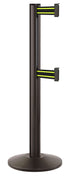 Beltrac 3000 ADA Portable Dual-Belt Stanchion | 10 FT Belts - SB - Statuary Bronze - BN - Black/Yellow