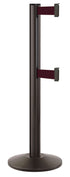 Beltrac 3000 ADA Portable Dual-Belt Stanchion | 10 FT Belts - SB - Statuary Bronze - BY - Burgundy