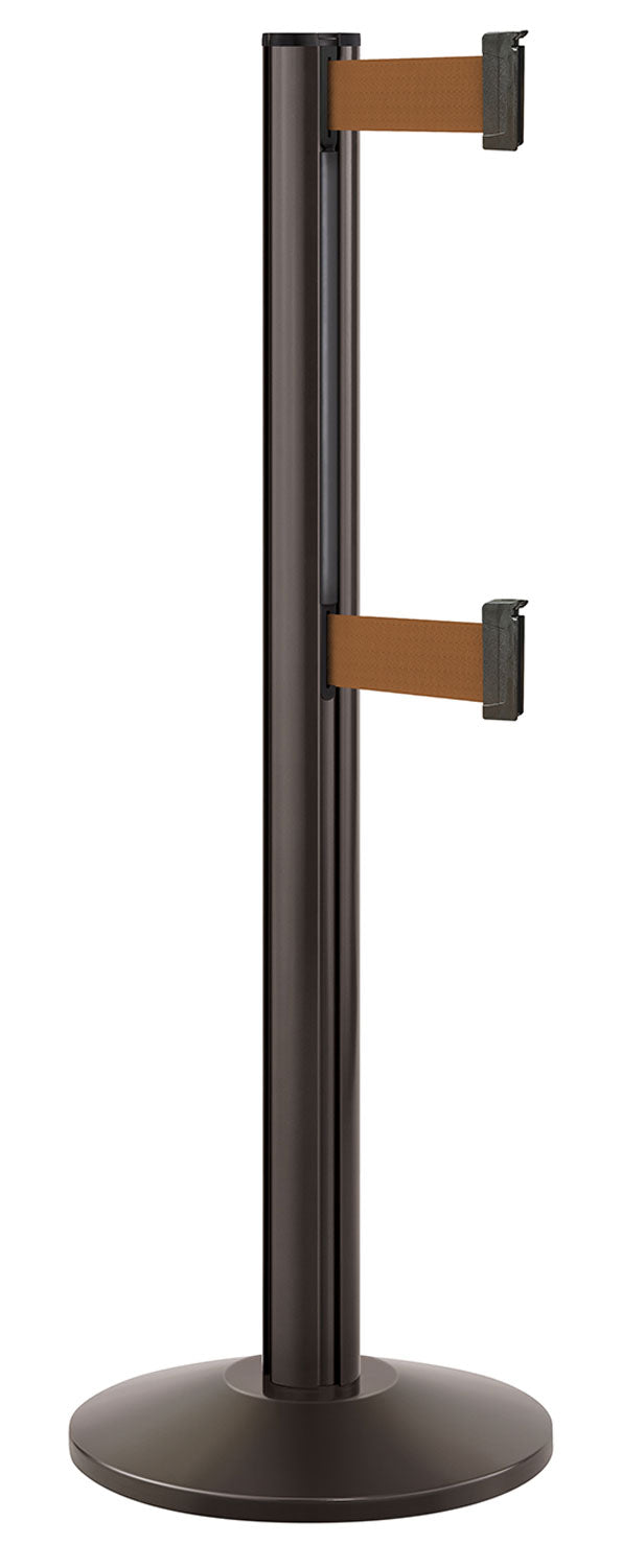 Beltrac 3000 ADA Portable Dual-Belt Stanchion | 10 FT Belts - SB - Statuary Bronze - BZ - Bronze