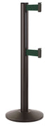 Beltrac 3000 ADA Portable Dual-Belt Stanchion | 10 FT Belts - SB - Statuary Bronze - FG - Forest Green