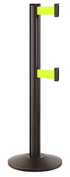 Beltrac 3000 ADA Portable Dual-Belt Stanchion | 10 FT Belts - SB - Statuary Bronze - FY - Florescent Yellow