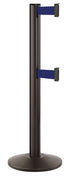 Beltrac 3000 ADA Portable Dual-Belt Stanchion | 10 FT Belts - SB - Statuary Bronze - MB - Marine Blue