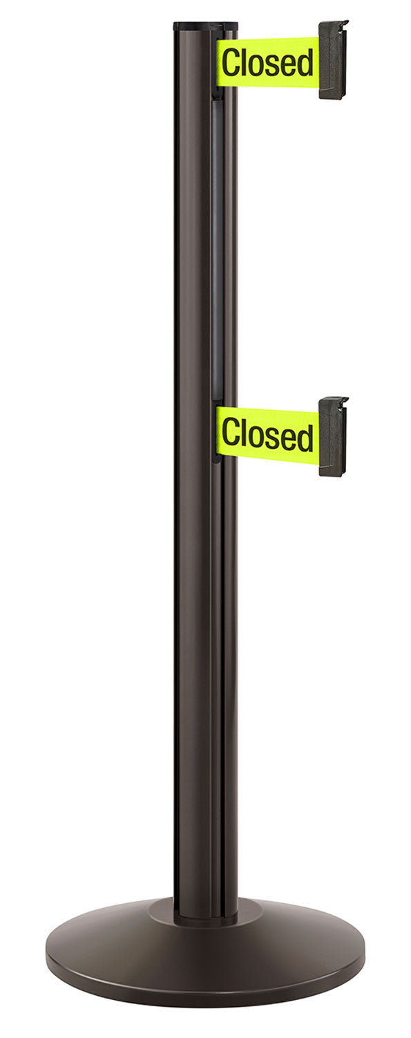 Beltrac 3000 ADA Portable Dual-Belt Stanchion | 10 FT Belts - SB - Statuary Bronze - S7 - Temporarily Closed